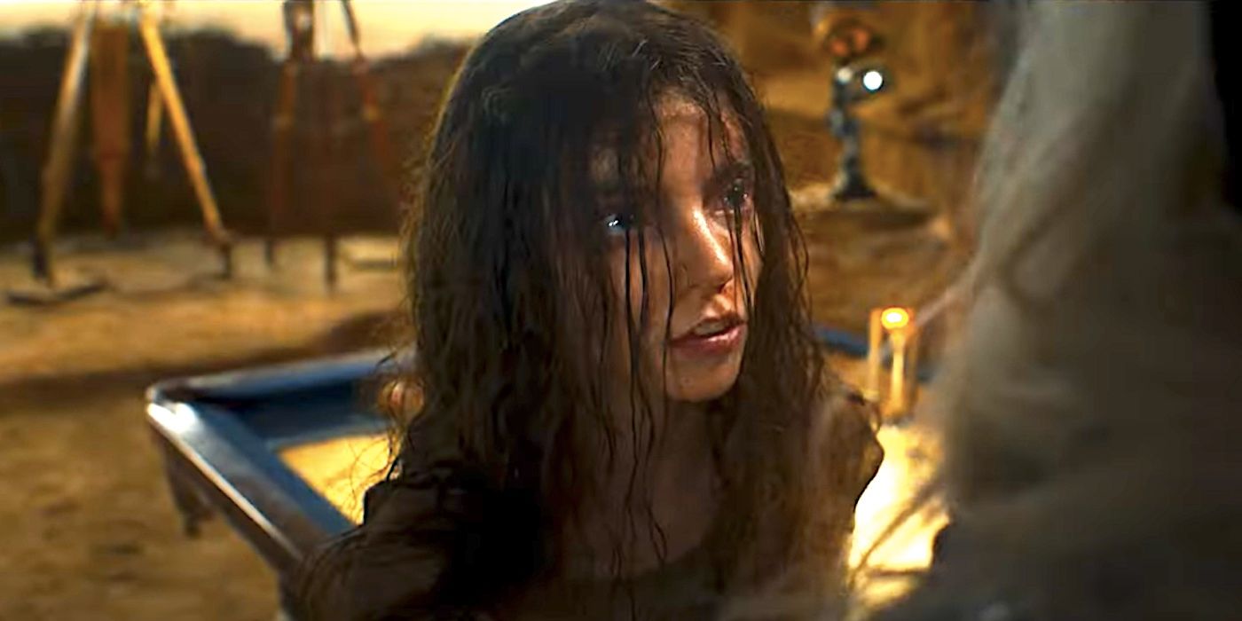 O Furiosa ravasita vorbeste cu Immortan Joe (in afara ecranului) in trailerul 2 Furiosa